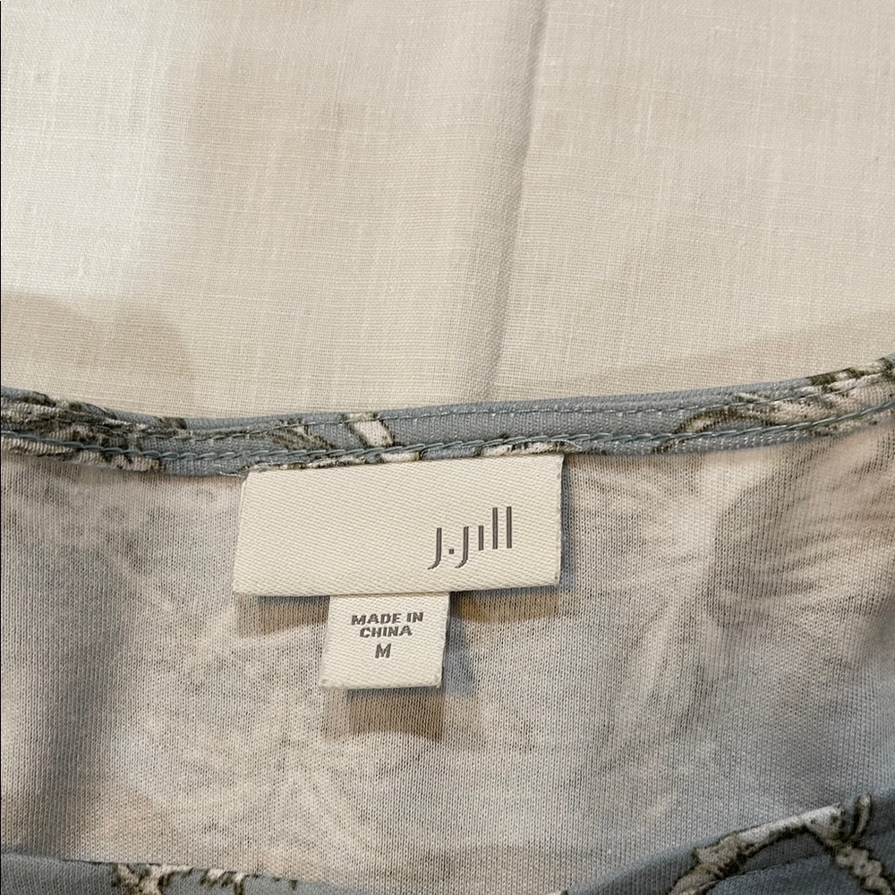 J. Jill Floral Long Sleeve Top in Blue and White - Picture 2 of 8